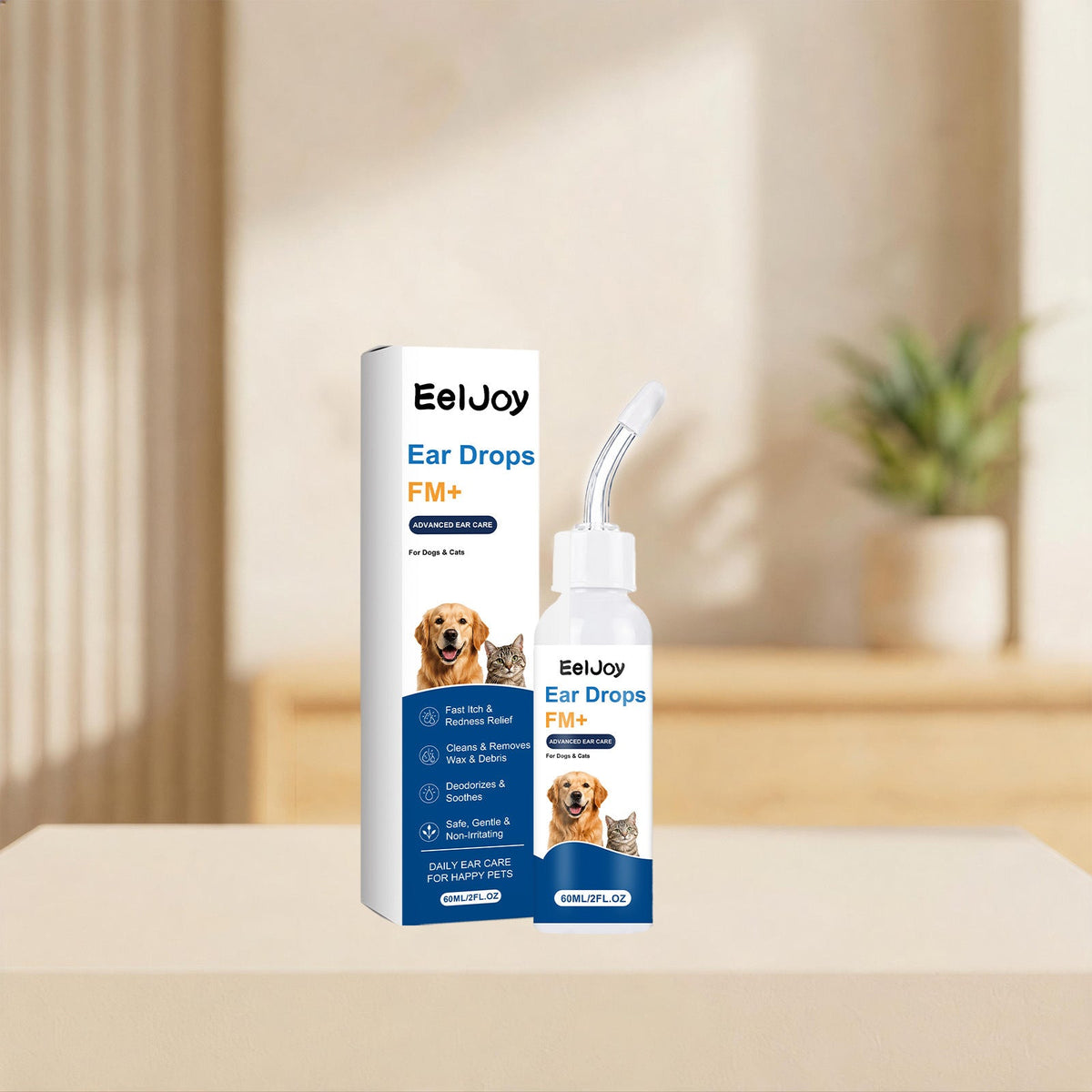 Pet Ear Care Drops 60ml for gentle pet ear cleaning